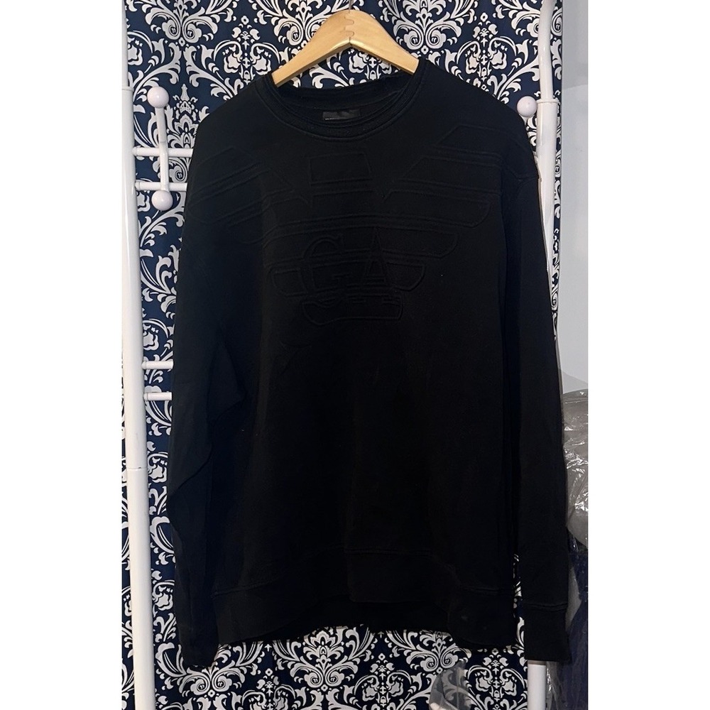 Emporio Armani Mens Black Sweatshirt Jumper Size‎ XXL